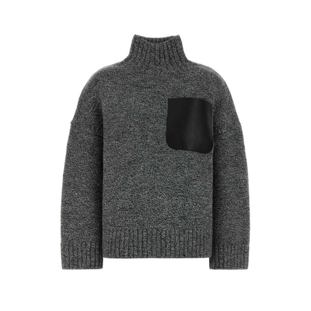 Jw Anderson Women Melange Grey Wool Blend Sweater